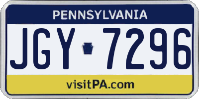 PA license plate JGY7296