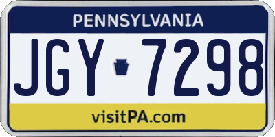 PA license plate JGY7298