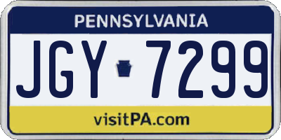 PA license plate JGY7299