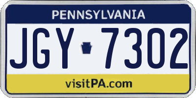 PA license plate JGY7302