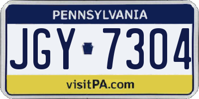PA license plate JGY7304