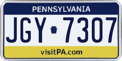 PA license plate JGY7307