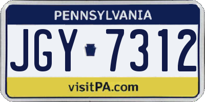 PA license plate JGY7312