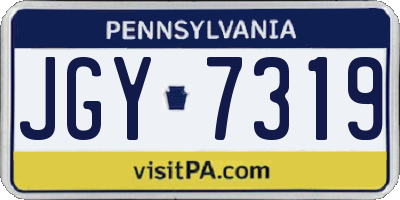 PA license plate JGY7319