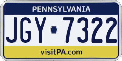 PA license plate JGY7322