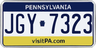 PA license plate JGY7323