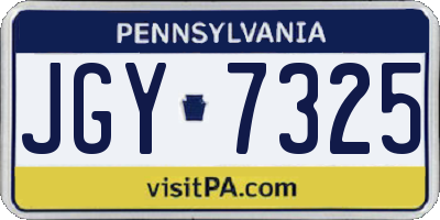PA license plate JGY7325