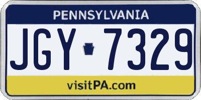 PA license plate JGY7329