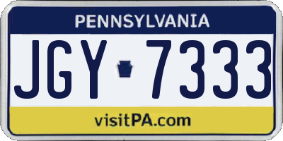 PA license plate JGY7333