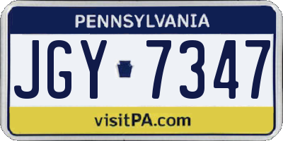 PA license plate JGY7347