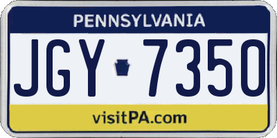 PA license plate JGY7350