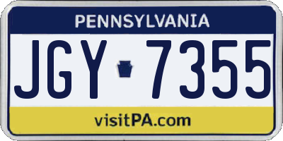 PA license plate JGY7355