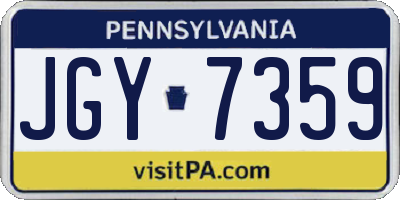 PA license plate JGY7359