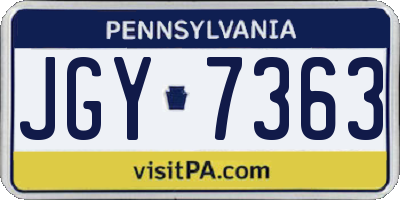 PA license plate JGY7363