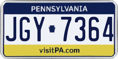PA license plate JGY7364