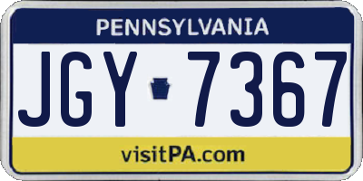 PA license plate JGY7367
