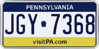 PA license plate JGY7368