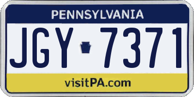 PA license plate JGY7371