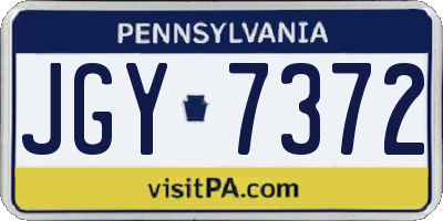PA license plate JGY7372