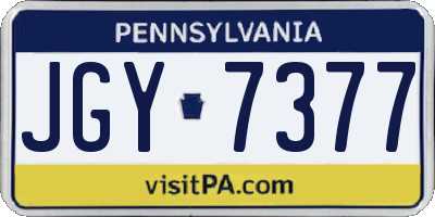 PA license plate JGY7377