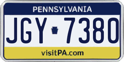 PA license plate JGY7380