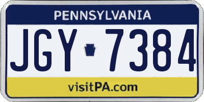 PA license plate JGY7384