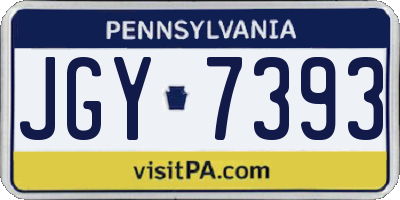 PA license plate JGY7393