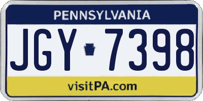 PA license plate JGY7398