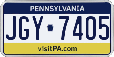 PA license plate JGY7405
