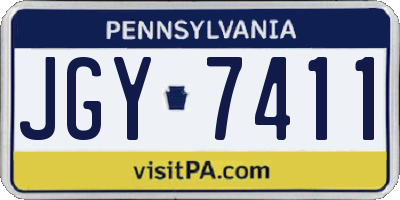 PA license plate JGY7411