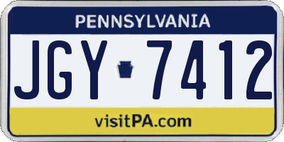 PA license plate JGY7412