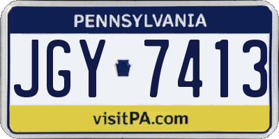 PA license plate JGY7413