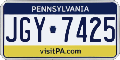 PA license plate JGY7425