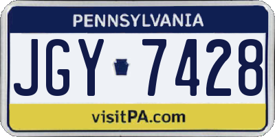 PA license plate JGY7428
