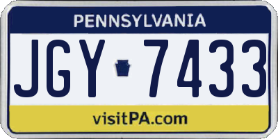 PA license plate JGY7433