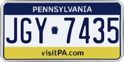 PA license plate JGY7435