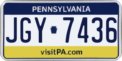 PA license plate JGY7436