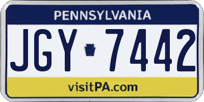 PA license plate JGY7442