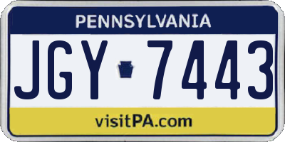 PA license plate JGY7443