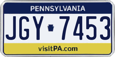 PA license plate JGY7453