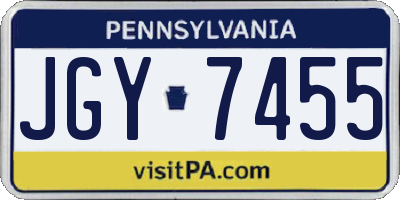 PA license plate JGY7455