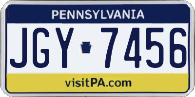 PA license plate JGY7456