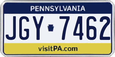 PA license plate JGY7462