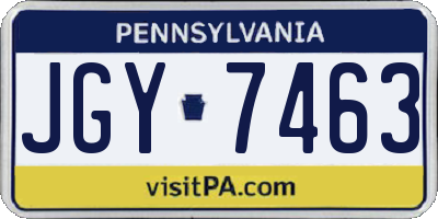 PA license plate JGY7463