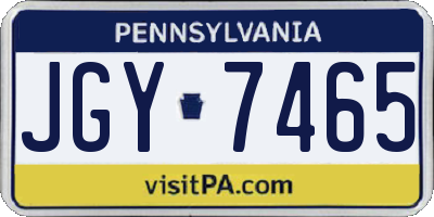 PA license plate JGY7465