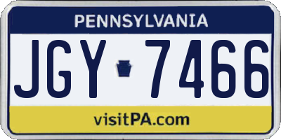 PA license plate JGY7466