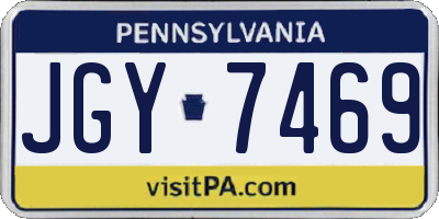 PA license plate JGY7469