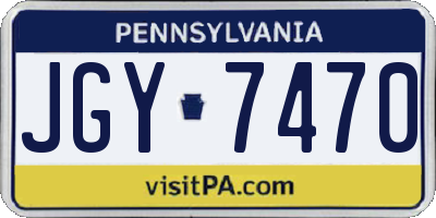 PA license plate JGY7470