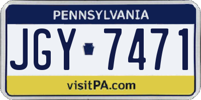 PA license plate JGY7471