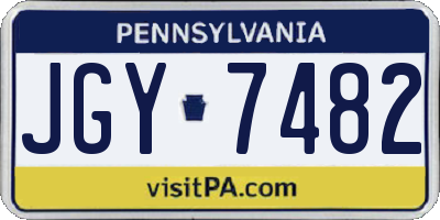 PA license plate JGY7482